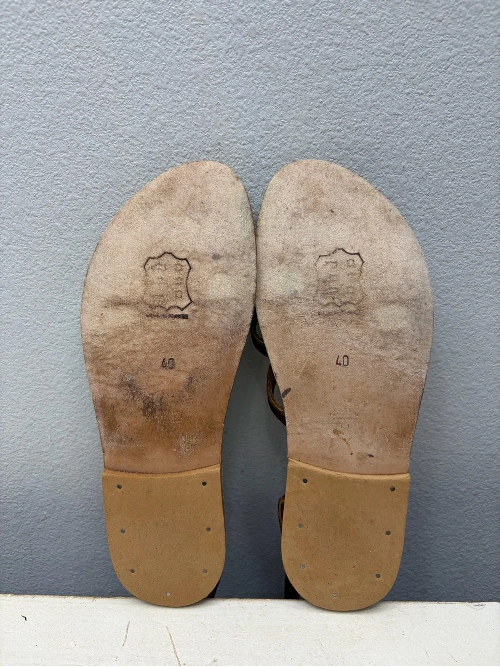 K. Jacques Brown Leather Zenobie Ankle Strap Sandals Size 40